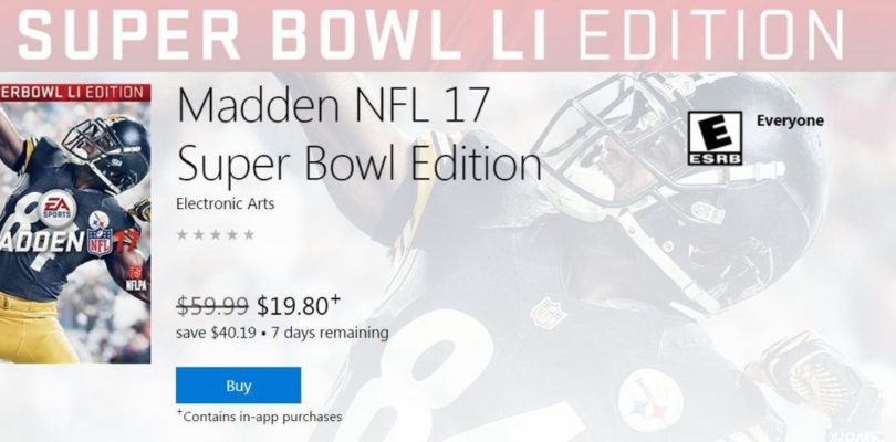 $20 Madden 17 Super Bowl Edition Out Now, Cover Features A Player Who Is Not Competing In The Game