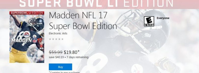 $20 Madden 17 Super Bowl Edition Out Now, Cover Features A Player Who Is Not Competing In The Game